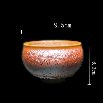 Buddha Stones Gold Spot Pattern Chinese Jianzhan Ceramic Teacup Kung Fu Tea Cup Bowl With Gift Box Jian Zhan Tea Cup BS Cup 9.5cm*6.3cm