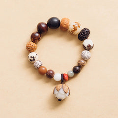 Buddha Stones Bodhi Seed Lotus Wisdom Peace Wrist Mala Bracelet Bracelet BS 14-15cm