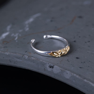 Foviel 925 Sterling Silber Lotus Blume Neuanfang Ring