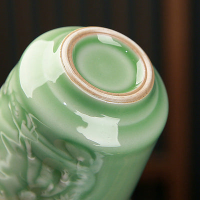 Buddha Stones Trees Pavilion Mountains Rivers Pine Ceramic Teacup Kung Fu Tea Cup Cup BS 7