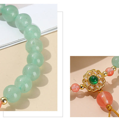 Buddha Stones Green Aventurine Luck Bead Tassel Bracelet Bracelet BS 7