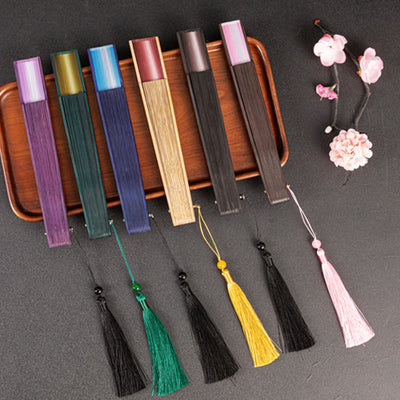 Buddha Stones Gradient Handheld Silk Bamboo Folding Fan