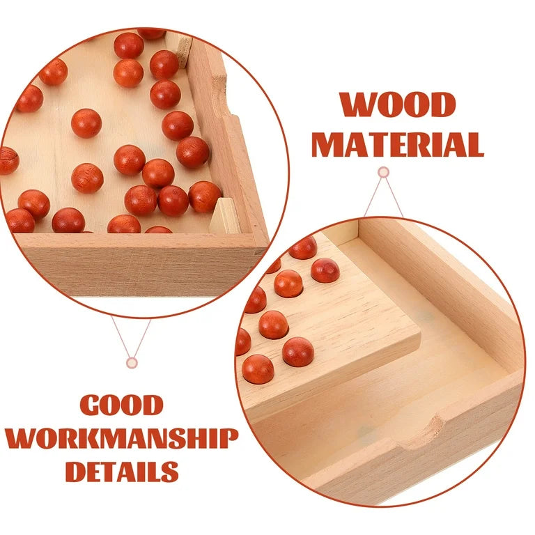 Fidtoy Wooden Bead Solitaire Chess Game – Brain Teaser and Puzzle Game for Kids