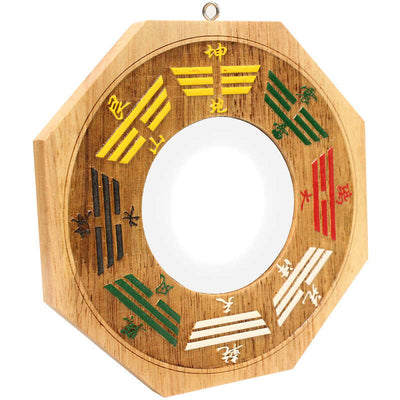 Buddha Stones Feng Shui Bagua Map Peach Wood Balance Energy Map Mirror Bagua Map BS 5