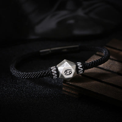 Buddha Stones 999 Sterling Silver 12 Constellations of the Zodiac Protection Handmade String Bracelet - image 6
