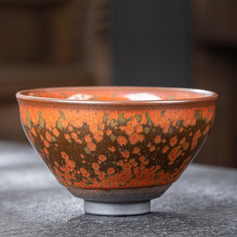 Buddha Stones Blooming Flowers Pattern Chinese Jianzhan Kiln Change Ceramic Teacup Kung Fu Tea Cup Bowl Jian Zhan Tea Cup BS 2