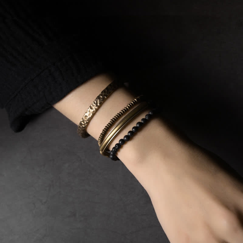 Buddha Stones Vintage Lava Rock Copper Support Bracelet Bracelet BS 2