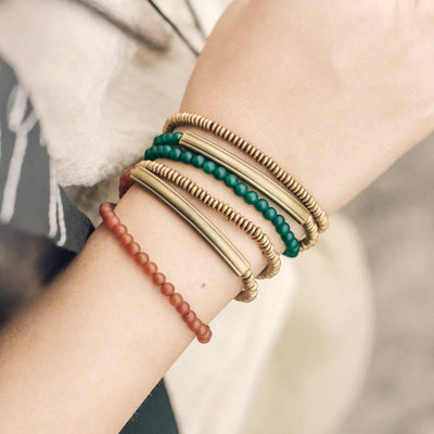 Buddha Stones Tibetan Various Agate Stone Copper Protection Triple Wrap Bracelet Bracelet BS 3