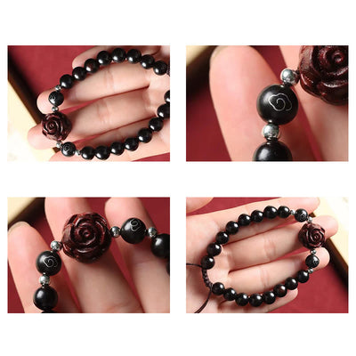 Foviel Kleine Blatt rote Sandelholz-Soße Armband
