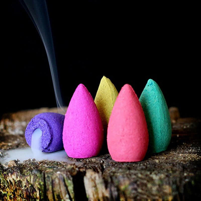 Buddha Stones Tibetan Elephant Purple Clay Backflow Smoke Fountain Peace Healing Incense Burner Decoration Incense Burner BS 18