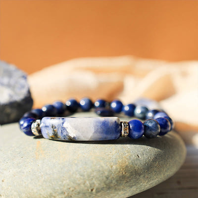 Foviel Natural Quartz Love Heart Healing Beads Bracelet
