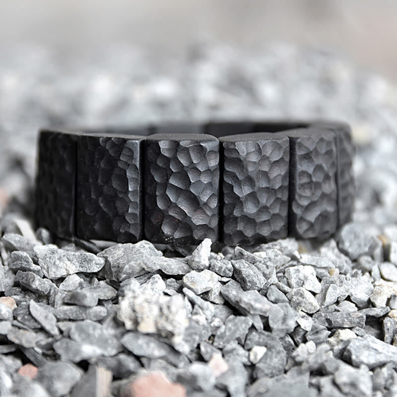 Buddha Stones Vintage Ebony Wood Texture Peace Couple Bracelet Bracelet BS 4