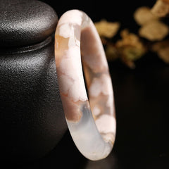 Buddha Stones Natural Sakura Agate Peace Bracelet Bangle Bracelet Cuff Bangle BS 62mm