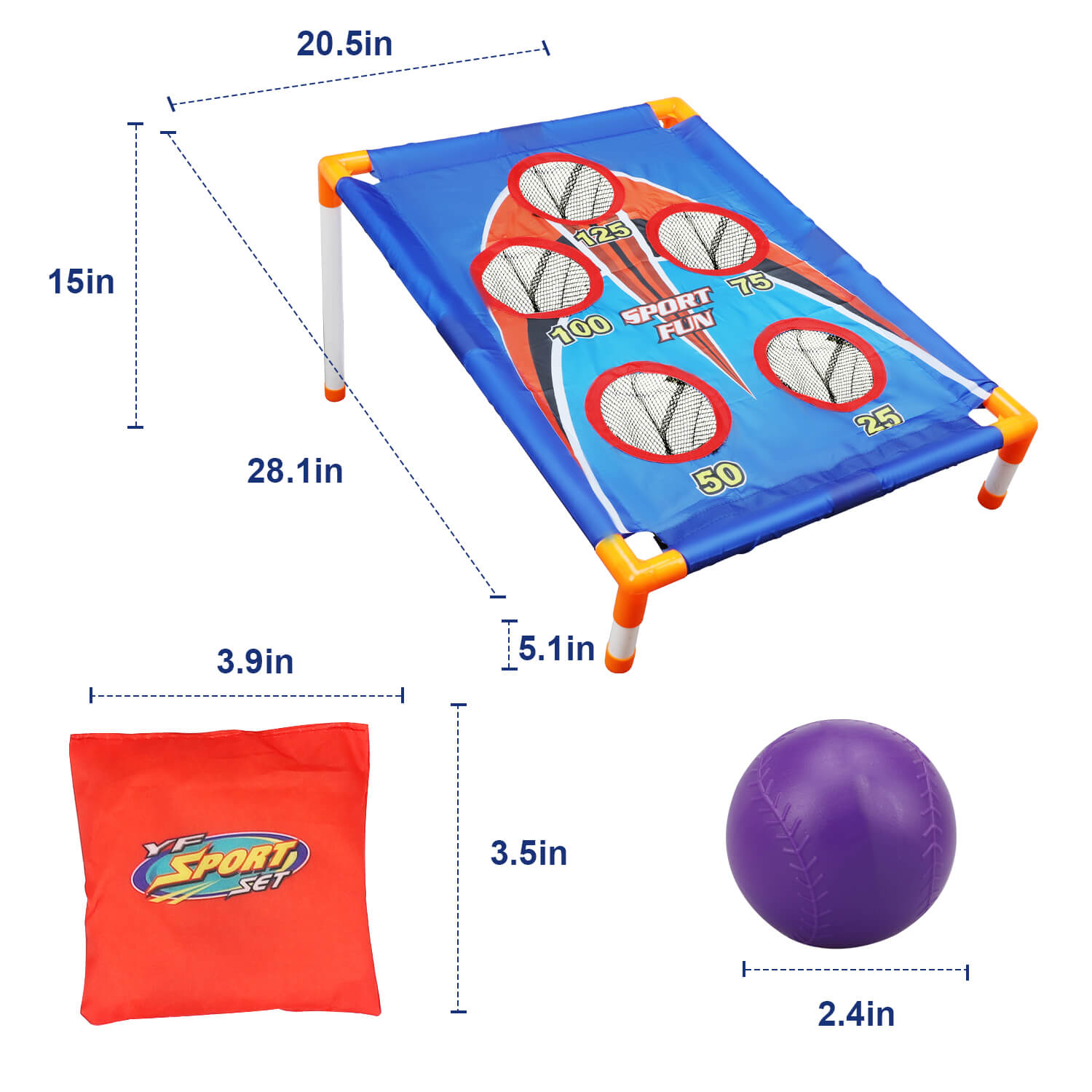 Juego de cornhole portátil Fidtoy para niños, para jugar en interiores y exteriores