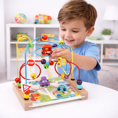 Fidtoy Wooden Bead Maze Toy for Toddlers