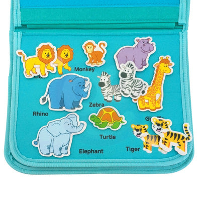 Fidtoy Busy Dinosaur Montessori Sensory Book for Toddlers – 4 Double-Sided Pages Quiet Book, Fine Motor Skills Learning Activity Book, Travel Toy for Kids Ages 2+