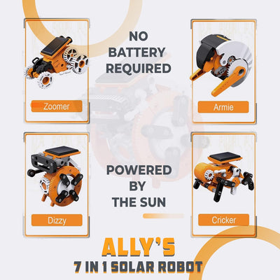 Fidtoy 7-in-1 STEM Solar Power Robot Experiment Kit for Kids, DIY Solar Powered Robot Building Toy, Renewable Energy Engineering Science Kit Age 8+
