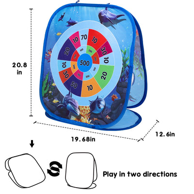 Juego Fidtoy Ocean Bean Bag Toss 2 en 1, juego para niños al aire libre