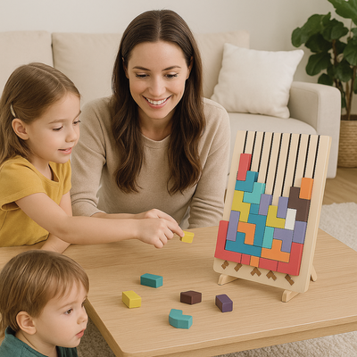 Fidtoy Juguete de rompecabezas apilable de madera