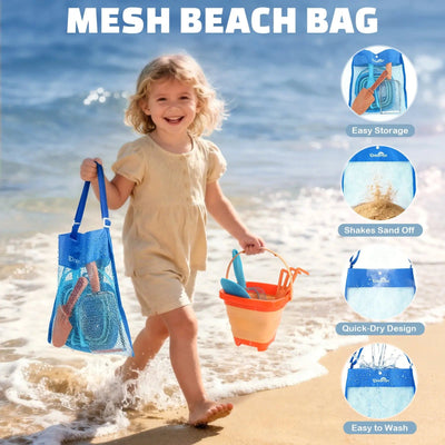 Beach Toys Set - 2-Pack Sandcastle & Beachcombing Kit for Kids 4-8