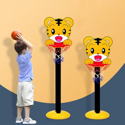 Fidtoy Kids Indoor Adjustable Basketball Hoop Playset with Tiger Base Ball Pump and Active Sports Fun
