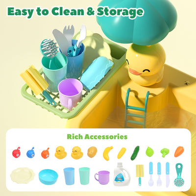 Fidtoy Kids Running Water Sink Toy Kitchen Playset
