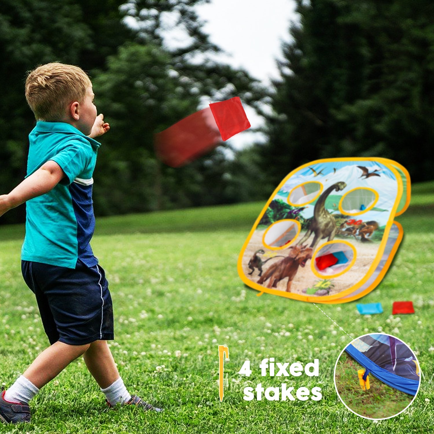 Juego Fidtoy Ocean Bean Bag Toss 2 en 1, juego para niños al aire libre