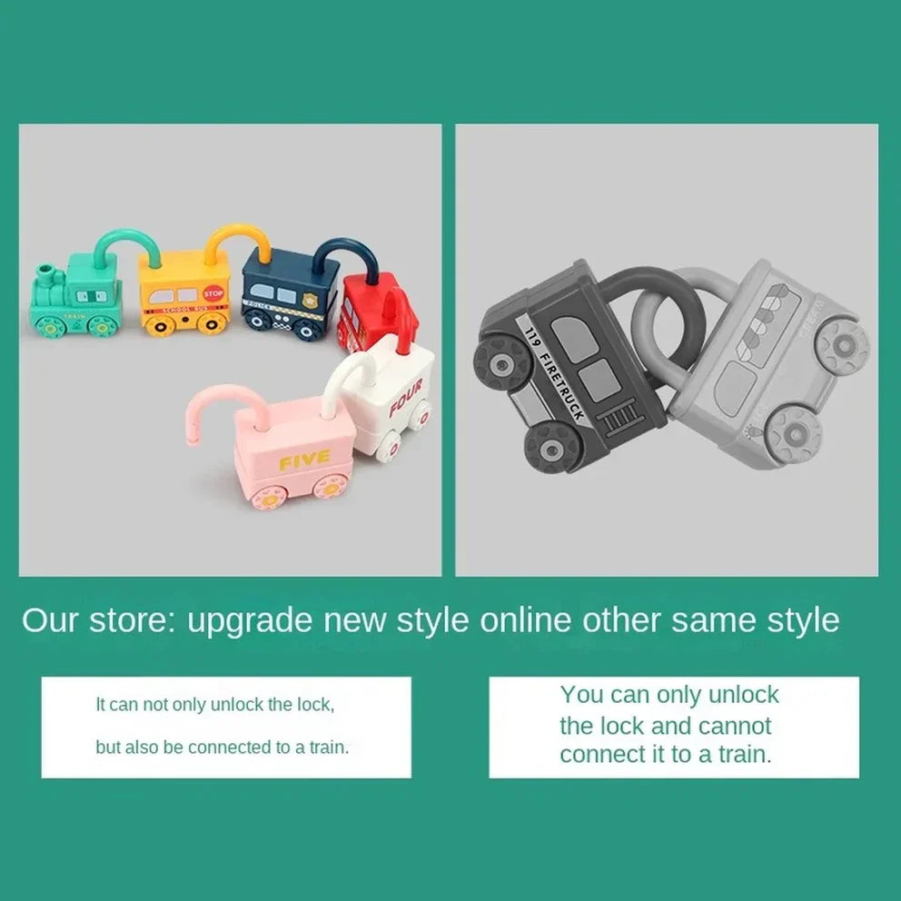 Fidtoy Unlock Train Team – Multiple Train Carriage With Locks for Kids