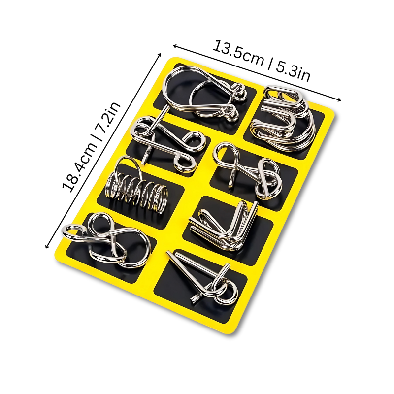 Metal Puzzle Rings – IQ Brain Teasers & Mind Game Set for Adults & Kids