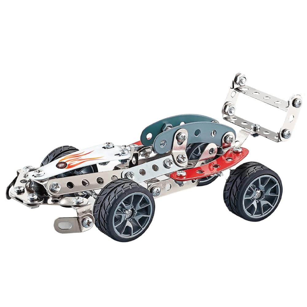 Modelos de construcción de vehículos de carreras de acero de 105 piezas STEAM