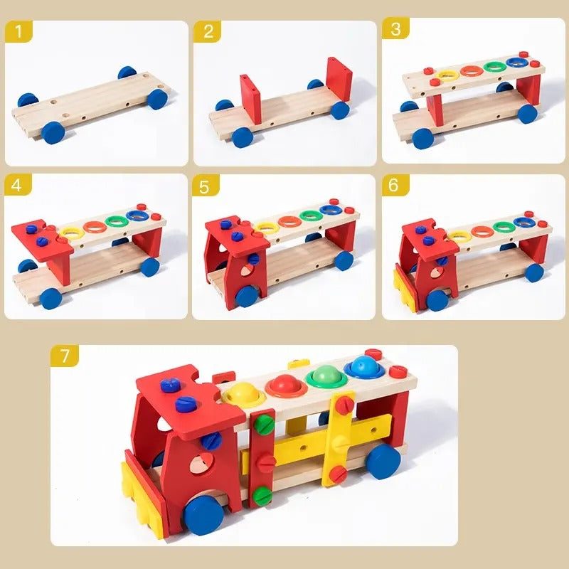 Kit de Coche de Tornillo de Tuerca de Reensamblaje de Madera - A21