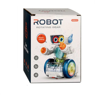 Fidtoy Dancing Robot Toy – Electric Walking Light Up Music Robot for Kids 3+