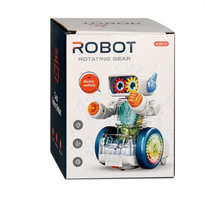 Fidtoy Dancing Robot Toy – Electric Walking Light Up Music Robot for Kids 3+