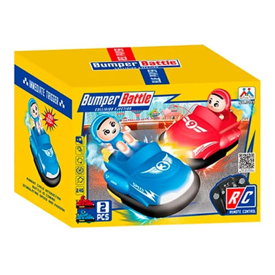 Fidtoy Remote Control Bumper Cars for Kids Two Player RC Battle Car Set with Pop Out Drivers, Lights and Sound