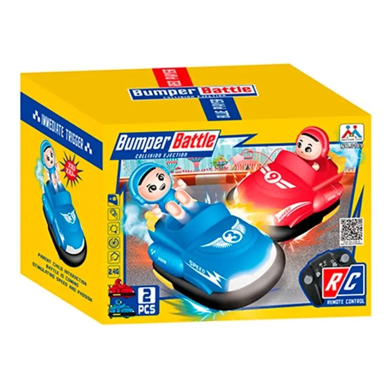 Fidtoy Remote Control Bumper Cars for Kids Two Player RC Battle Car Set with Pop Out Drivers, Lights and Sound