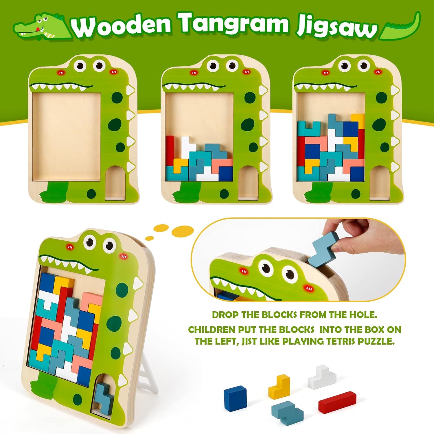 Jeu de construction de dinosaures Montessori pour enfants – Kit d'apprentissage STEM pour la motricité fine