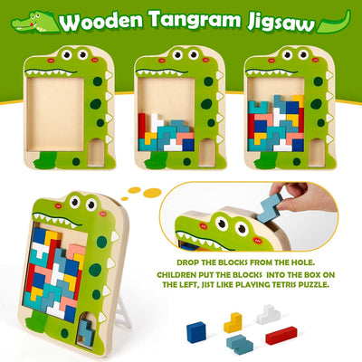 Jeu de construction de dinosaures Montessori pour enfants – Kit d'apprentissage STEM pour la motricité fine