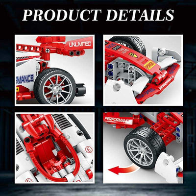 Modelo de bloques de construcción de coche de carreras de alta velocidad de 448 piezas - MB012