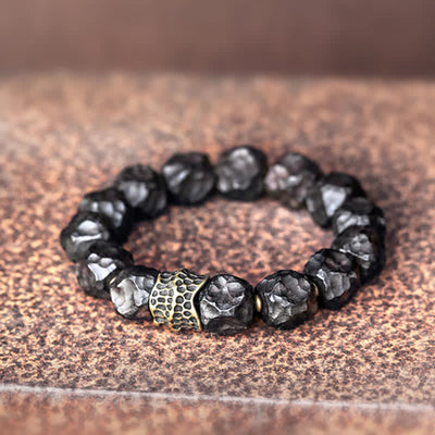 Buddha Stones Ebony Wood Copper Peace Balance Couple Bracelet Bracelet BS 5
