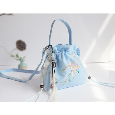 Buddha Stones Handmade Embroidered Flowers Canvas Tote Shoulder Bag Handbag Bag BS 34