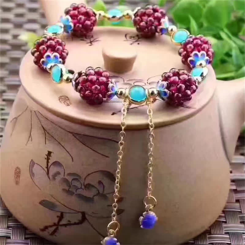 Buddha Stones Tibetan Garnet Calm Bracelet Bracelet BS 11