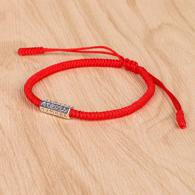 Buddha Stones Om Mani Padme Hum Luck Protection Red String Bracelet Bracelet BS 4