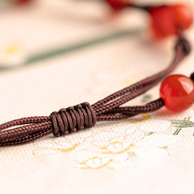 Bracelet calme Foviel en agate rouge, agate mousse et cinabre