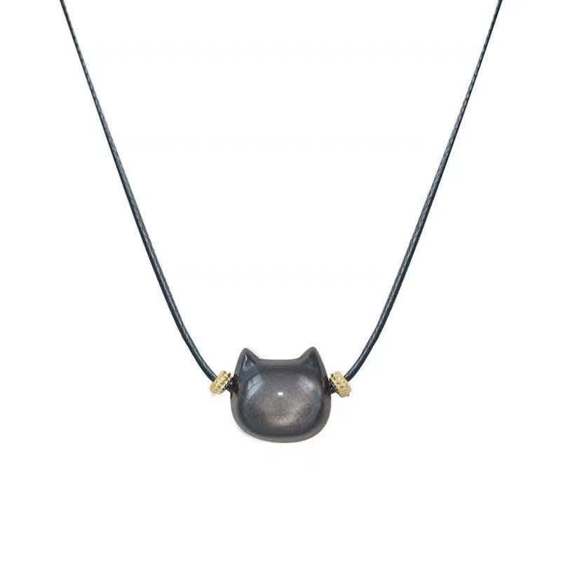 Foviel Gold Sheen Obsidian Silber Sheen Obsidian Schöne Paw Glück Katzenschutz Armband