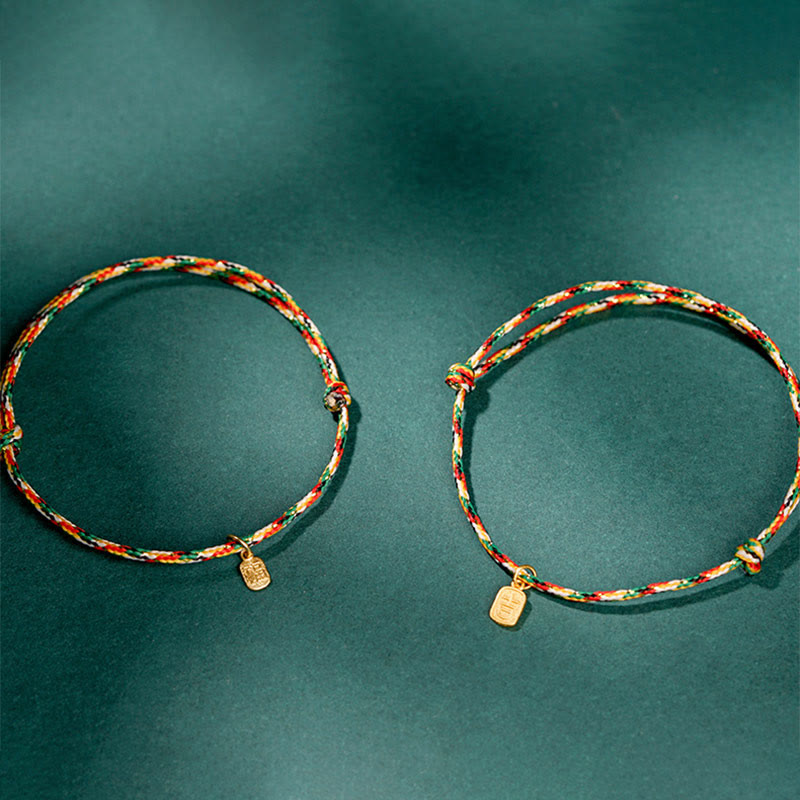 Buddha Stones Auspicious Fu Character Peace And Joy Luck Handmade Multicolored Child Adult Bracelet Bracelet BS 13