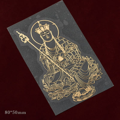 Buddha Stones 12 Chinese Zodiac Blessing Wealth Fortune Phone Sticker Phone Sticker BS Ksitigarbha Large