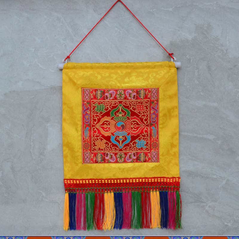 Buddha Stones Vajra Auspicious Symbols Spiritual Power Wall Art Wall Art BS Vajra Red
