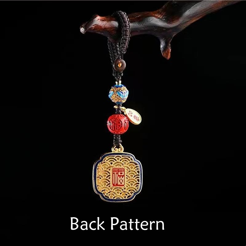 Buddha Stones Fu Character Blessing Ruyi Charm Key Chain Key Chain BS 3
