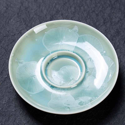 Buddha Stones Traditional Glaze Ceramic Gaiwan Sancai Teacup Kung Fu Tea Cup And Saucer With Lid 180ml Cup BS 6