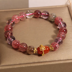 Buddha Stones Natural Super Seven Crystal Red Agate Positivity Bracelet Bracelet BS main